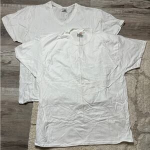 All White Tee Bundle Men's XL Hanes & Burlington Cotton minimalist Bundle